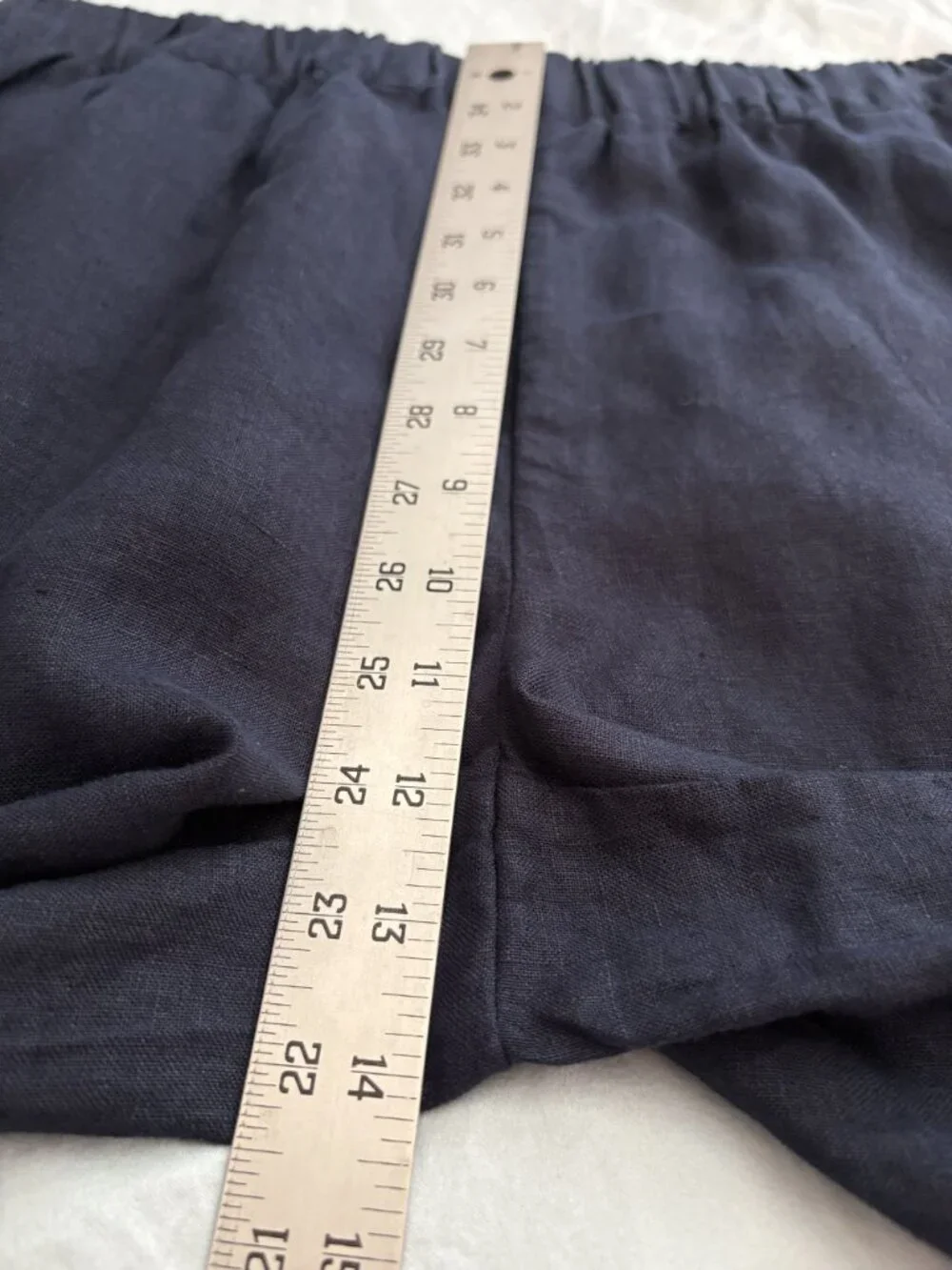 NWT Quince Womens 100% European Linen Pants Large Deep Navy Coastal Quiet Luxury